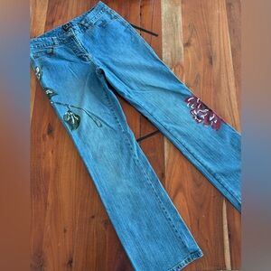 INC International Concepts Blue Jeans with Floral Design